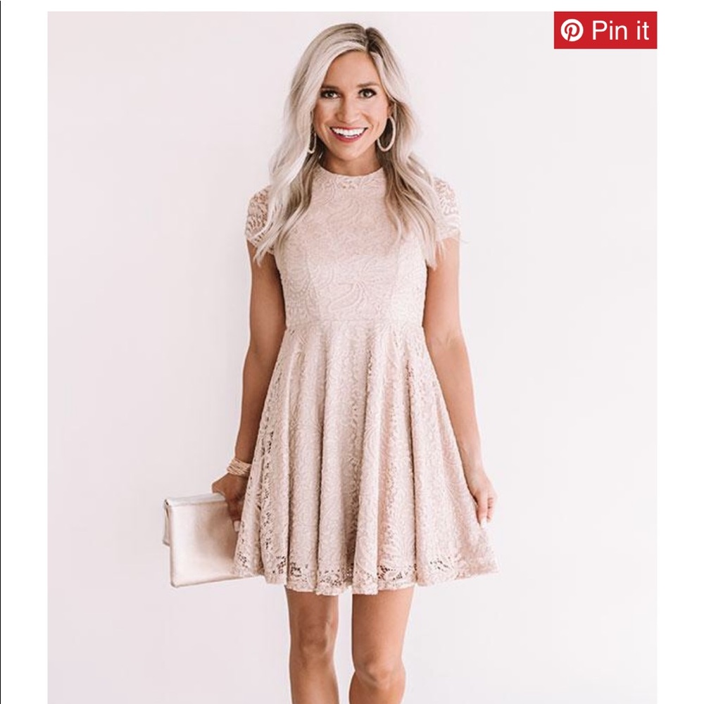 Lady in Lovely Lace Dress